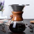 thumbnail image 2 of Pour Over Coffee Maker 20oz Paperless Glass Carafe with Stainless Steel Filter Reusable Glass Coffee, 2 of 8