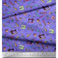 thumbnail image 3 of Soimoi Cotton Poplin Fabric Scissor,Buttons & Machine Sewing Decor Fabric Printed Yard 42 Inch Wide, 3 of 3