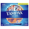 thumbnail image 1 of Tampax Pearl Tampons, with LeakGuard Braid, Super Plus Absorbency, Unscented, 50 Count, 1 of 16