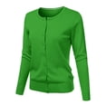 thumbnail image 2 of Liquidation! Hontri Cardigan pour Femme à Col Rond Tricoté à Manches Longues Grandes Tailles Ample Uni Court Chandail Veste Cardigan Cardigan pour Femme Vert TG, 2 of 4