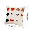 thumbnail image 3 of Jubipavy Embroidered Ghost Home Decor Halloween Pumpkin Web Cushion Back Cushion Pillowcase, 3 of 6