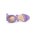 thumbnail image 4 of BLISSFUL STEP Women's Sandals Solid Color Mid Block Heels Lace up Sandals Purple 8, 4 of 8