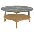 thumbnail image 3 of Coaster Bradley Round SmartTop Wood Coffee Table in Gray/Natural, 3 of 9