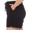 thumbnail image 4 of White Mark Women's Stretchy High Waist Longline Sweat Shorts, 4 of 5