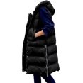 thumbnail image 3 of Innerwin Gilet Sans Manches à Capuche pour Femmes, Veste de Voyage Mi-Longue Noire G, 3 of 4