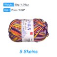 thumbnail image 2 of Unique Bargains Cotton Blend Colorful Orange Yarn, 5 Pack, 50g Each, 2 of 8