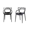 thumbnail image 1 of Heavenly Collection | Modern Black Plastic Side Chair - Mid-Century Molded Dining Chair - Ideal for Kitchen, Dining Room & Patio | Set 2, 1 of 8