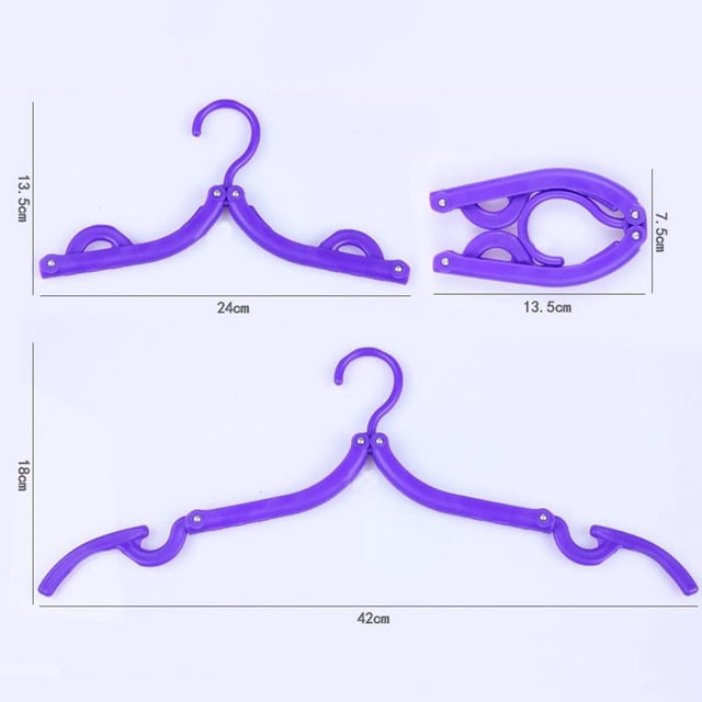 Portable Folding Plastic Clothing Coat Hanger Multifunctional Travel Children Clothes Foldable Hanger Children Clothes Drying Rack