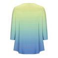 thumbnail image 3 of Pisexur Womens Plus Size Sweatshirt Gradients 3/4 Length Sleeve Tops Fall V-Neck Blouses Spring Ruffle Sleeve Tunic T-Shirts Dressy Casual, 3 of 4