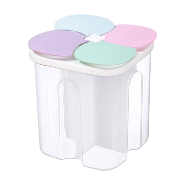 Binwennn Cereal Storage Set Top of Refrigerator Storage Cereal Sealed Jar With Compartment Storage Jar Home Kitchen Food Grade Storage Jar With Lid Compartment Transparent Food Storage Jar