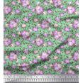 thumbnail image 1 of Soimoi Tissu Poly Georgette Feuilles & Roses Imprimé Floral 1 Yard 52 Pouces de Large, 1 of 3