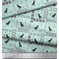 thumbnail image 2 of Soimoi Moss Georgette Fabric Geometric Shapes & Dinosaur Animal Print Fabric by Yard 42 Inch Wide, 2 of 3