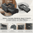 thumbnail image 4 of AECOJOY Fauteuil-Lit Convertible 3-en-1 de 31,5 Pouces et Canapé-Lit Futon avec Dossier Réglable et 2 Oreillers - Gris Foncé, 4 of 9