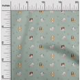 thumbnail image 1 of oneOone Tissu Georgette Viscose Imprimé Herbe & Chiots Chien BTY 42 Pouces de Large, 1 of 4