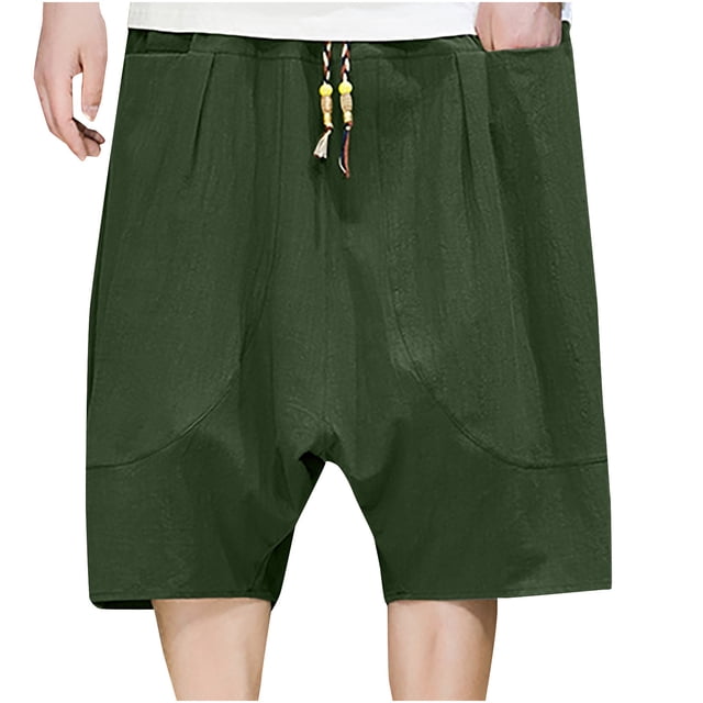 Gifts for Men LSLJS Men's Summer Solid Color Pocket Drawstring Shorts Mens Shorts
