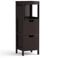 thumbnail image 1 of Costway Armoire de Salle de Bain en Bois pour Plancher, Rangement Multifonction, Organisateur, Brun, 1 of 9