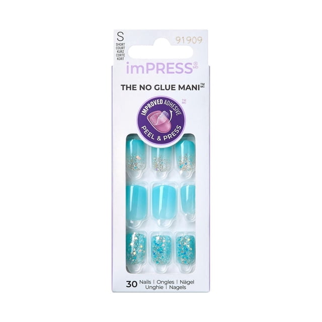 KISS ImPRESS Press-On - Fake Nails, 30 Count, Short