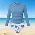 thumbnail image 3 of DuoJiaJ Girls Long Sleeve Two Piece Swimwear Ruffle Adjustable Sun Bathing With Floral Print Size 7-8 Y, 3 of 3