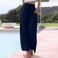 thumbnail image 2 of Kcodviy Women High Waisted Wide Womens Pants Casual Small Leg Pants Drawstring Elastic Womens Pants Casual Work Wide Leg Trousers Comfy Straight Leg Long Pants with Pockets, 2 of 6
