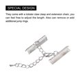 thumbnail image 4 of Unique Bargains 10Set Ribbon Crimp Clamp Ends Lobster Claw Clasps & Chain 25mm Silver Tone for DIY, 4 of 7