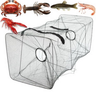 Wzzjkit Fishing Bait Trap, Crab Traps, Crawfish Trap, Foldable Crab Net, Foldable Fishing Net Portable Folded Fishing Accessories