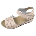 thumbnail image 2 of Styesk Womens Sandals Women's New Large Size Hollow Thick Bottom One Line Buckle Wedge Sandals, 2 of 5