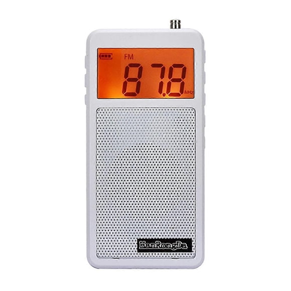 Mini Pocket FM AM Radio Orange Backlight LCD Display Radios