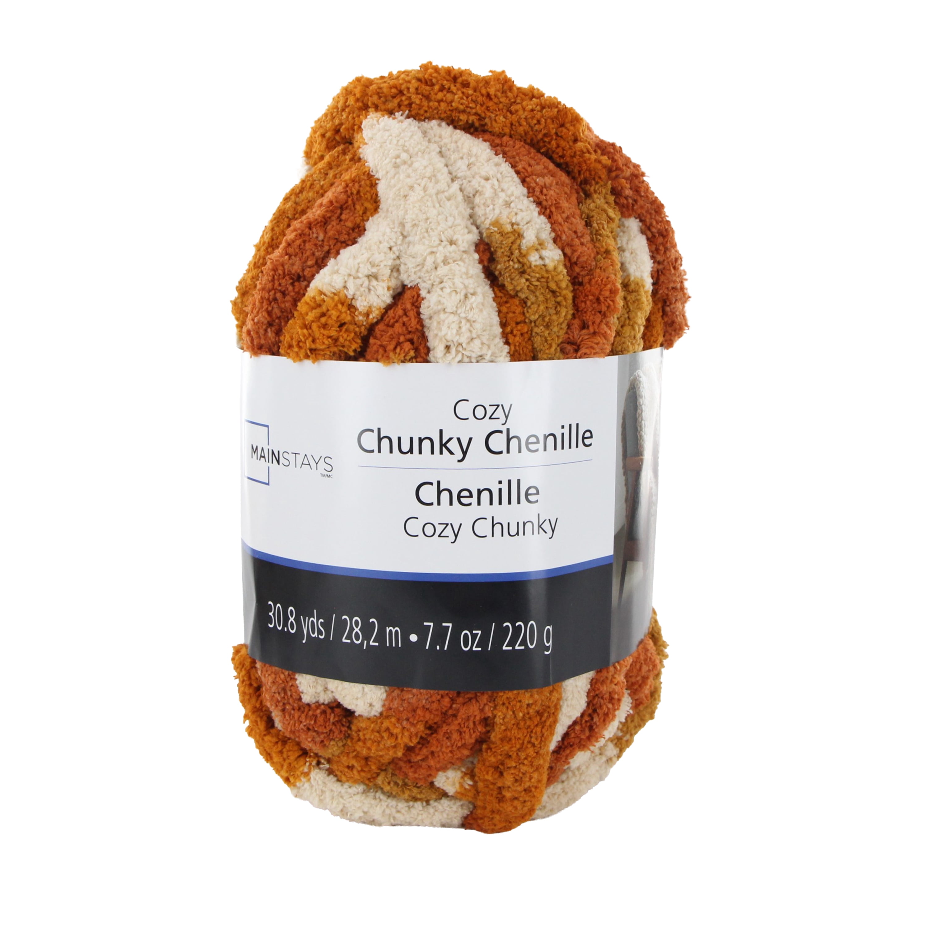 MAINSTAYS Cozy Chunky Chenille, 28.2 m (30.8 yds), 220 g (7.7 oz), 100% Polyester