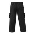 thumbnail image 3 of Mens Loose Cargo Pants Cual Drawstring Eltic Waist Wide Leg Athletic Sweatpants Outdoor Trousers, 3 of 3