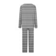 thumbnail image 5 of Timegard Ensembles de Pyjamas pour Femmes 2 Pcs à Rayures Manches Longues Col en V Haut Froncé et Pantalon Tenues de Pjs d'Automne, 5 of 5