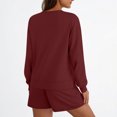 thumbnail image 5 of HAiming Ensemble 2 Pcs pour Femmes Chandail Col Rond Chandails en Molleton et Shorts Surdimensionnés Amples, 5 of 5