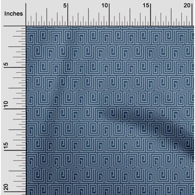 oneOone Cotton Poplin Fabric Greek Key Geometric Print Fabric By Yard 56 Inches Wide