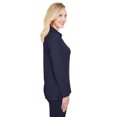 thumbnail image 3 of Ladies' CrownLux Performance Plaited Long-Sleeve Polo - NAVY - 2XL, 3 of 3