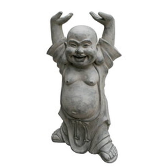 Hi-Line Gift Ltd Statue Harmonieuse en Fibre d'Argile Buddha avec Mains Levées