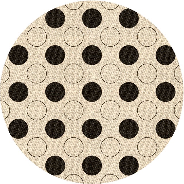 Ahgly Company Tapis d'Intérieur Ronds de Style Transitionnel Lavables à la Machine, Beige Blé, 3 Pieds Rond