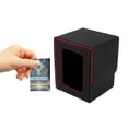 thumbnail image 4 of Leather Trading Card Holder with Clear Display Window for Secure Storage and Organized of Game Cards, 4 of 5