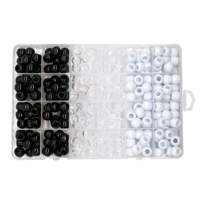 240pcs Transparent Hair Beads Dreadlocks Beads Hair Clasps Hair Accessories