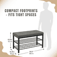 thumbnail image 4 of Nola Home 2-Tier Shor Rack Bench with Padded Seta, Entryway Shoe Organizer for 6 Pairs, Metal Frame, Compact Storage for Hallway, Closet, Mudroom, Grey, 4 of 6