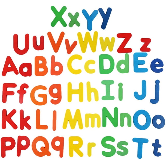 Estbridge 52 Pcs Magnetic Alphabet Letters Wooden Color Recognition Toy Child