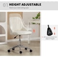 thumbnail image 4 of Vinsetto Velvet Mid-Back Armless Computer Office Task Chair Seat, Cream, 4 of 10