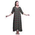 thumbnail image 1 of Bimba Chemises de Nuit Maxi Noires Colorées Imprimées pour Femmes avec Combinaison d'Été Vêtements de Nuit X-Small, 1 of 5