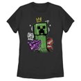 thumbnail image 1 of Women's Minecraft Creeper King Graphic Tee Black X Large, 1 of 3