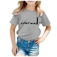 thumbnail image 1 of Hauts d'Été Garçons Filles T-Shirts Unisexes Graphiques à Lettres Manches Courtes Col Rond Design Décontracté T-Shirt Quotidien Printemps pour Enfant 4-5T, 1 of 4