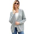 thumbnail image 3 of Women Open Front Long Sleeve Chunky Knit Cardigan Sweaters Loose Outwear Coa, 3 of 5