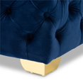 thumbnail image 3 of Baxton Studio Avara Modern Tufted Velvet Ottoman in Royal Blue and Gold, 3 of 7