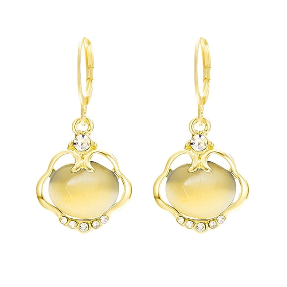 Riforla Ruyi Lock Earrings Female Opal Pendant Earrings Earrings Trend Fashion Earrings Womens Jewelry Gold 3.5x1.7cm