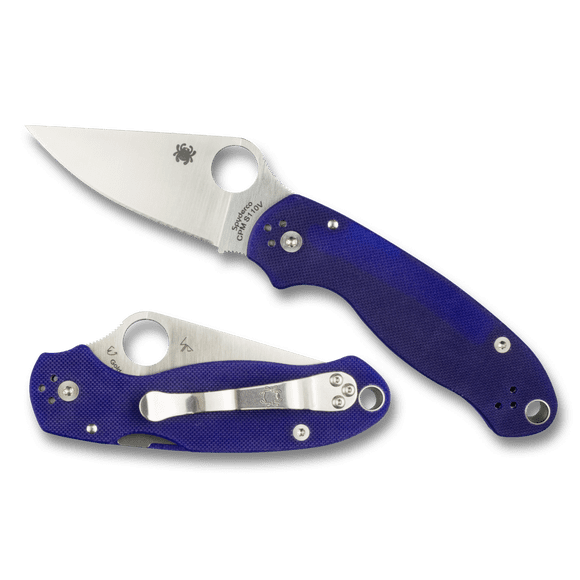Spyderco Knives Para 3 Liner Lock Dark Blue G-10 CPM-S110V Stainless C223GPDBL