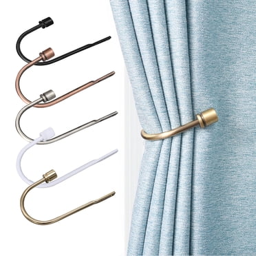 Meitianfacai 2 Pack Drapery Holdbacks,Quality Metal Decorative Curtain Holdbacks with Zinc Alloy Cap Finials,Rust-Proof, Window Curtain Holdbacks,White