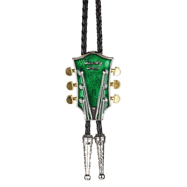 Langgg Guitare de Musique Country Mode Western Cowboy Rodeo Bolo Tie bola Vert