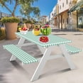 thumbnail image 2 of Picnic Tables for Outdoors Outdoor Courtyard Waterproof Table Cover Three Piece Picnic Table Cloth Back Flannel Elastic Table Cover Picnic Table Cover, 2 of 5